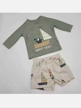 Carter's Sailboat Puffin Rashguard set size 3 months